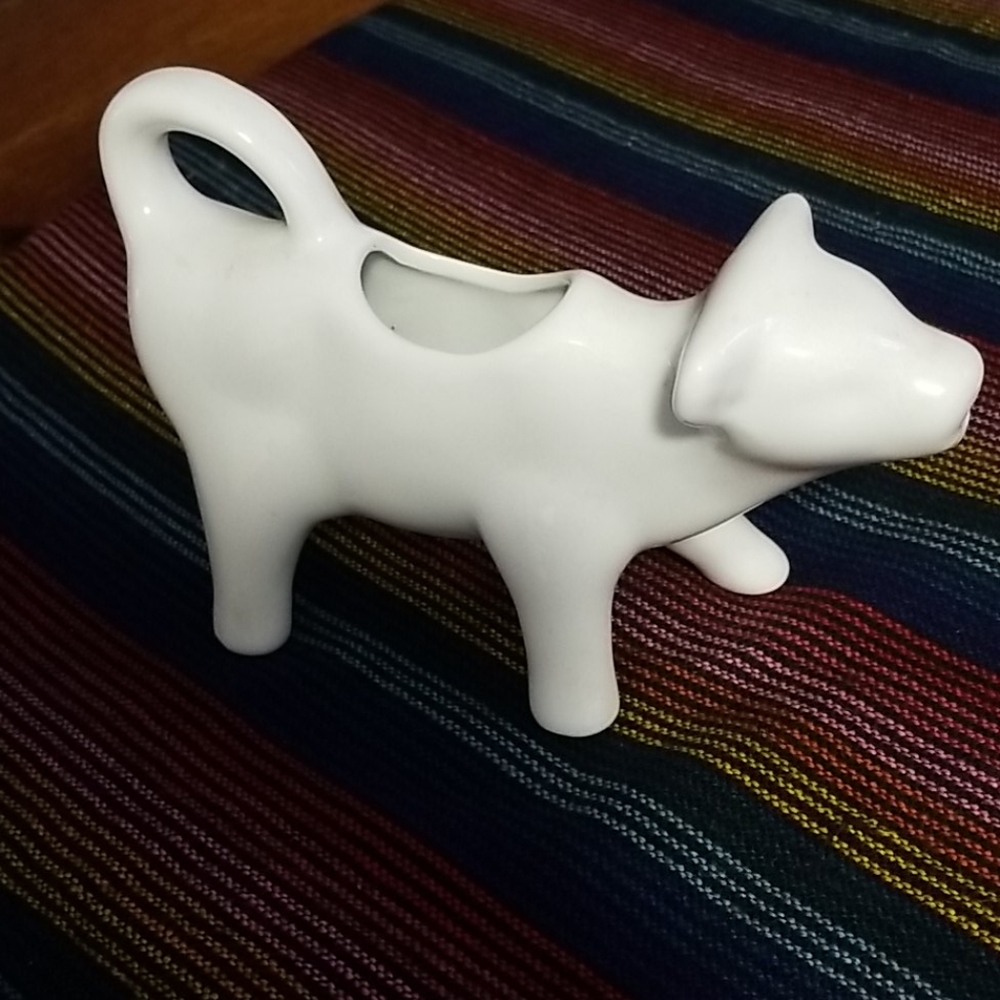 Vintage cow planter saucer gravy milk boat - Picture 3 of 11